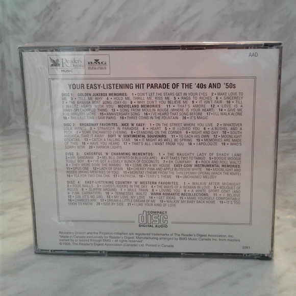 NEW sealed Reader's Digest Music Your Easy Listening Hit Parade 4 CD 40s 50s 80 - Picture 2 of 3